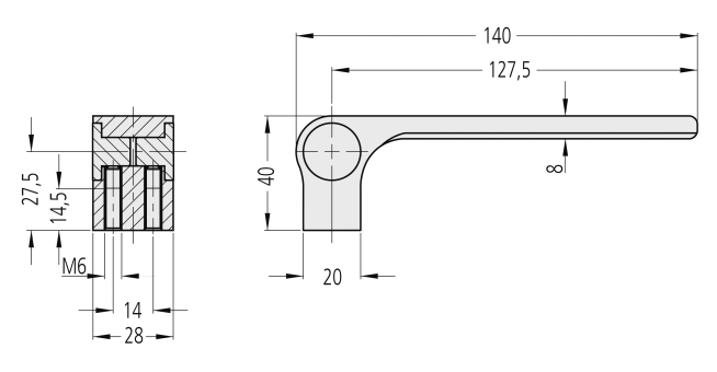 Dimensional drawing - Type B
